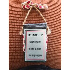Rustic Wooden Friendship Sign Hanging Wall Decor